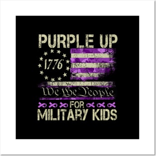 Purple Up For Military Military Child Month Usa Flag Posters and Art